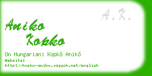 aniko kopko business card
